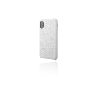 GRAMAS Croco Patterned Genuine Leather Shell Case GSC-72329 for iPhone XS/X White