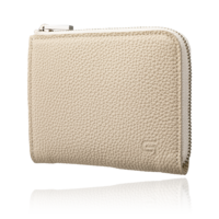 GRAMAS German Shrunken-calf Genuine Leather L Shaped Zipper mini Wallet Ver.2 GLWSC-LG19WHT