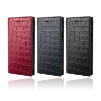 GRAMAS Meister Crocodile Leather Book Case MBCCR-IP15 for iPhone 13 Pro